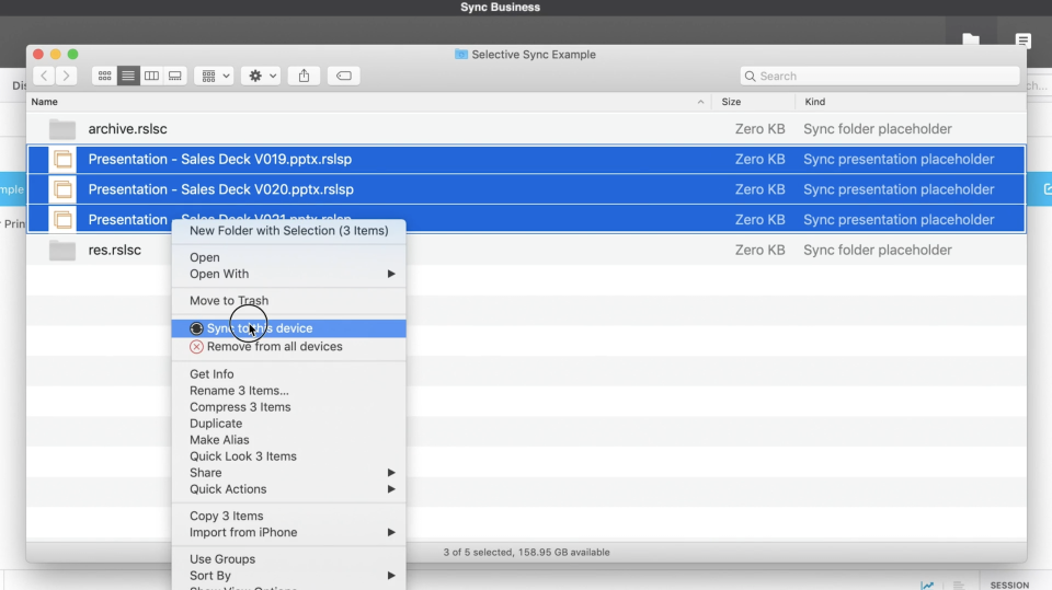 screenshot of Resilio Sync